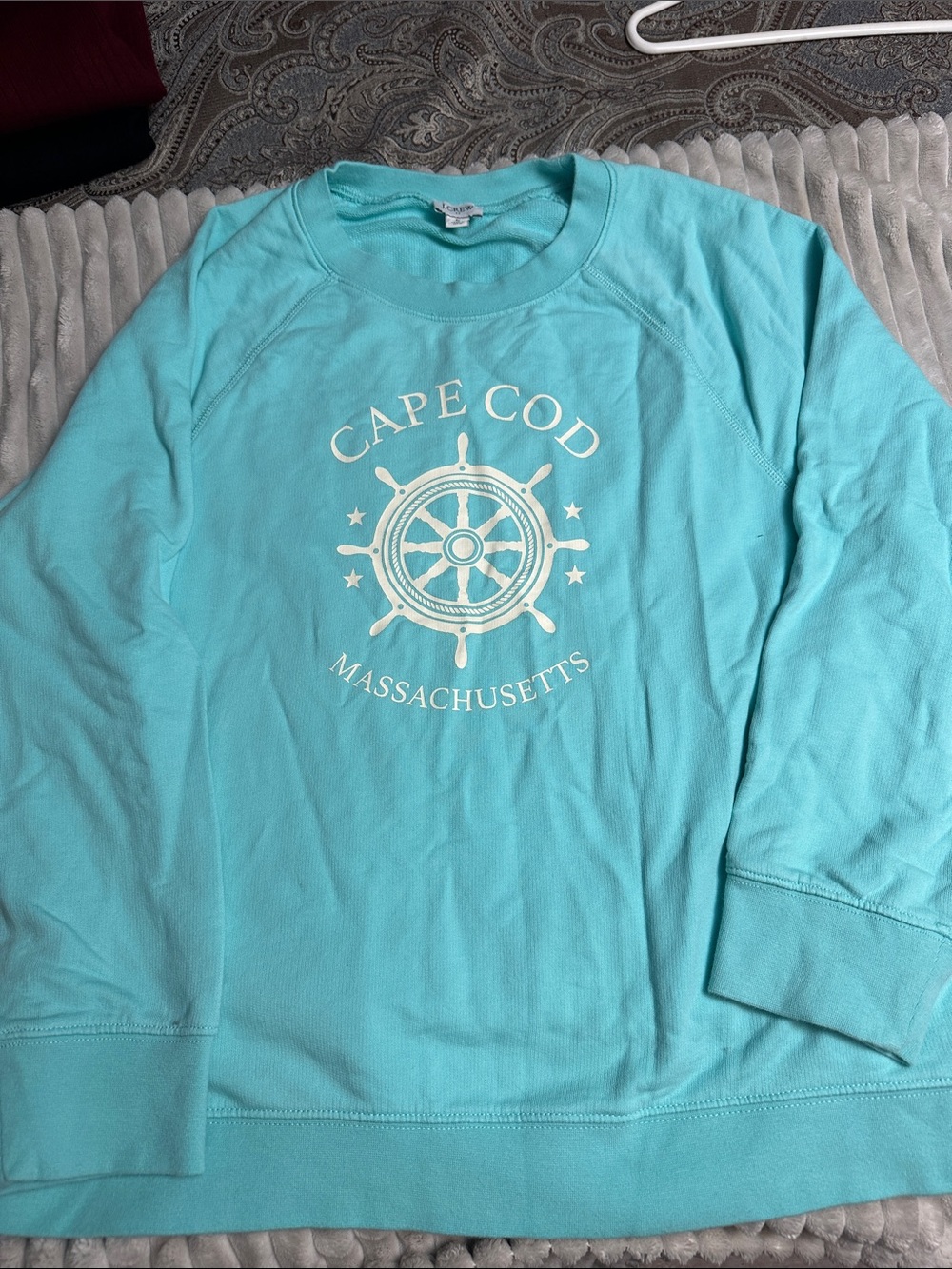 J. Crew Turquoise Cape Cod Graphic Crewneck Sweatshirt